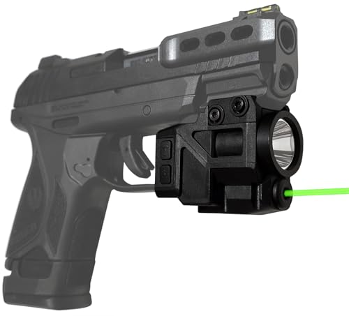 LASERPRO® Rechargeable Green Laser Sight w/LED Light for Ruger Guns w/Rails Like Security 380, SR22, Security-9 Compact, American 9mm, RXM, SR9, SR45, American Compact & Duty 45ACP, Duty 9mm