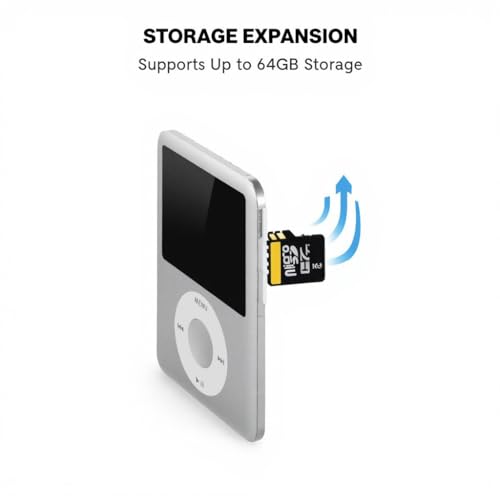 Image of Drumstone Pocket Size MP4 Player with LCD Display, Portable Music & Video Player, Lossless Audio, Supports Up to 64GB Micro SD Card, Silver