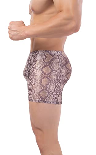 iKingsky Men's Snake Skin Pattern Long Leg Boxer Sexy Pouch Trunks Breathable Bulge Short Under Panties for Men2