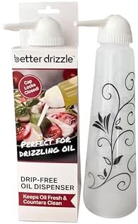 Better Drizzle Oil Dispenser With Micro-Nozzle - 12 Oz Olive Oil Dispenser Bottle With Locking Cap - BPA Free & Dishwasher Safe - White image 4
