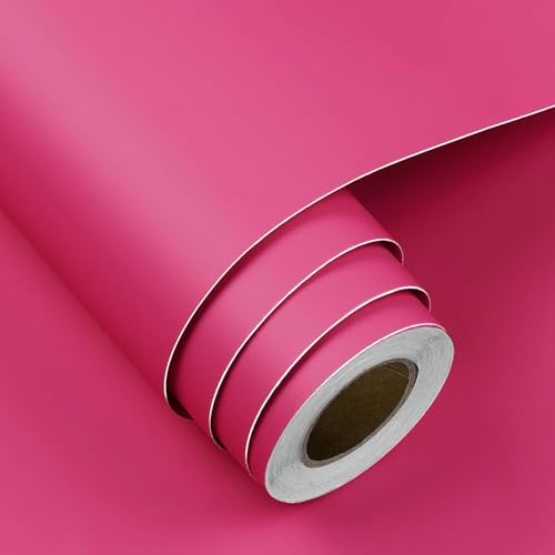 HOME13™ Matte Wallpaper Peel & Stick Contact Paper Decorative Self Adhesive Vinyl Wallpaper for Kitchen Cabinet Furniture Countertop Waterproof (24inches by 72inches, Pink Matte Wallpaper)