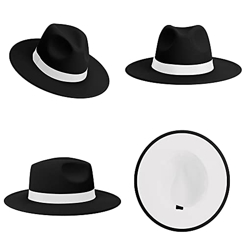 Image of Womens & Mens Fedora Hats, Wide Brim Fedora Hats for Women Men