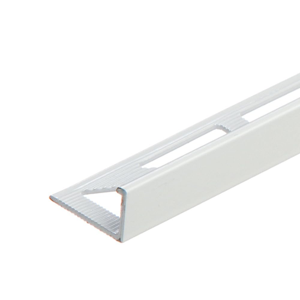 Lot de 5 Profilé alu finition carrelage angle droit 10 mm x L 2,5 m Blanc