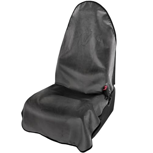Image of Leader Accessories Velvet Waterproof Car Seat Cover Anti-Slip for Gym Workout, Running, Swimming, Beach and Hiking, Universal Bucket Seat Protector for Cars, SUVs and Trucks Dark Grey