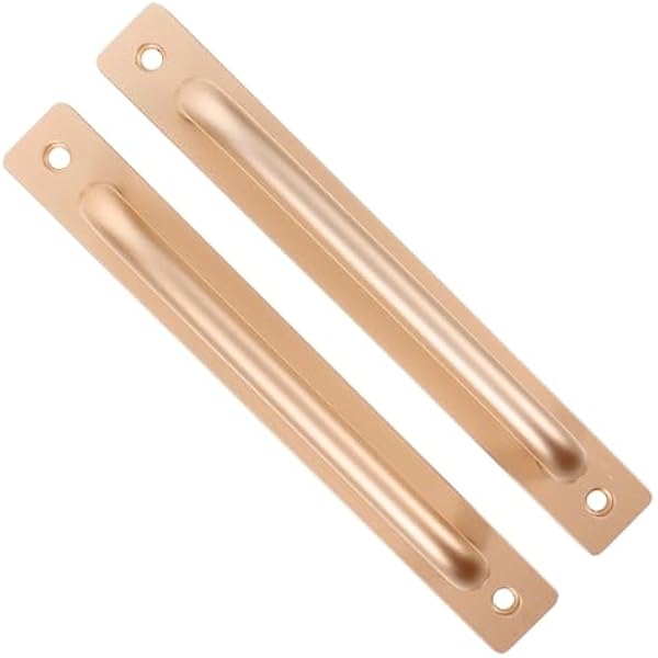 2 Szt. Szt Złote Aluminiowe Uchwyty Do Drzwi Stodoły z Podstawką Ciężkie Metalowe Uchwyty Do Szafek i Szuflad Wielofunkcyjne Garażu i Garderoby