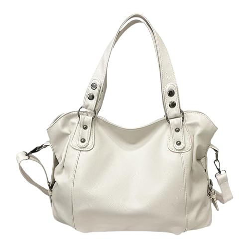 Sac à bandoulière en cuir synthétique de grande capacité avec poignée supérieure