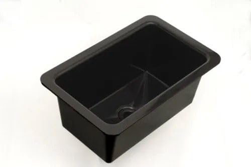 Laboratory PP Sink, Black, 560 x 355 x 245 mm, with Nipples