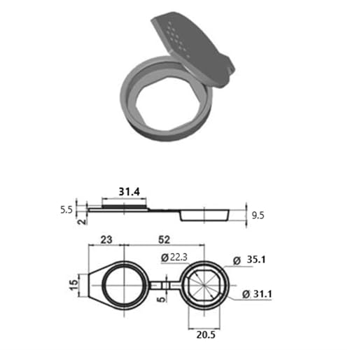 Cache pour serrure MS705 de 22 mm idéal pour coffret de jardin - 4