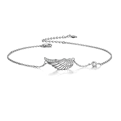 POPLYKE 925 Sterling Silver Infinity/Cow/Wing/Cross/Heart Bracelet for Mom and Daughter Jewelry Birthday