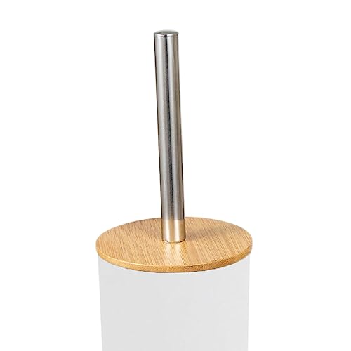 Juego de cepillos para inodoro blanco pequeño para limpieza de baño 3