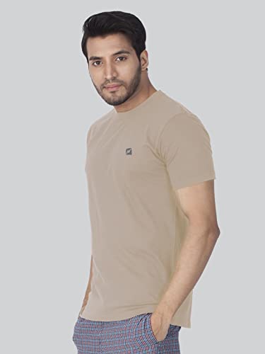 Image of Lux Nitro Men's Solid Modern Fit Round Neck T-Shirt KELP