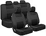 BDK PolyPro Car Seat Covers Full Set, Two-Tone Reverse Charcoal Seat Covers for Cars, Includes Front & Back Interior Covers, Fits 95% of Vehicles, Automotive Seat Covers for Cars Trucks SUV
