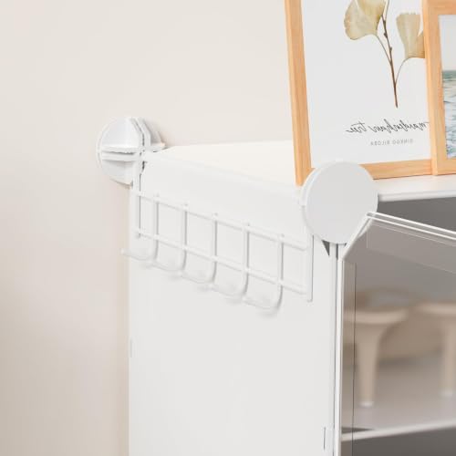 Image of Plastic Shoe Rack for Home with Door | 12-Shelf DIY Shoe Cabinet Organiser | Stores 24 Pairs | Foldable & Waterproof Shoe Stand for Entryway, Bedroom