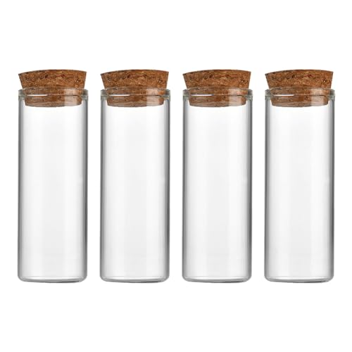 FSSTUD Lot de 10 Tubes à essai vides en Verre Transparent avec Bouchons en liège pour Message de souhaits, sels de Bain, conteneurs d'emballage de Liquide...