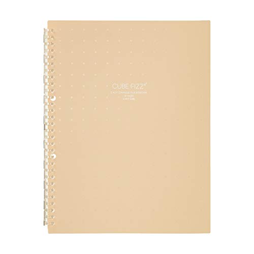 リヒトラブ クリヤーブック 交換式 A4 30穴 10枚ポケット CUBE FIZZ ベージュ 不透明 N6482-16