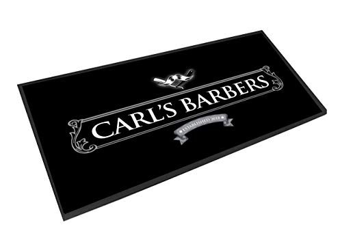 Artylicious Barber Mat, Personalised Barbers Shop Scissor Mat, Black Fabric Mat