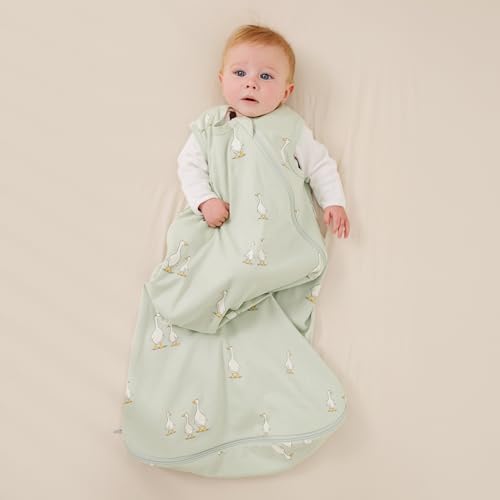 Image of Ecolino Organic Cotton Baby Sleep Sack - 2-Way Zipper Baby Wearable Blanket - Toddler Sleeping Bag Sack - 18-36 Months - Goose