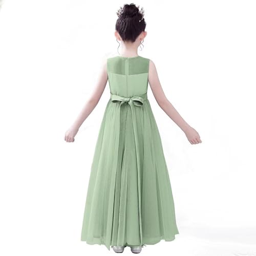 dideyttawl Flower Girl Dresses,Girls Princess Dress,Junior Bridesmaid Dress for Wedding,Kids Formal Tulle Full Length Dress3