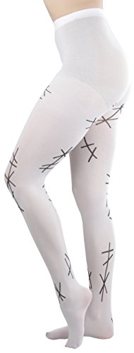 Image of ToBeInStyle Women's Bloody Stitches Scar Zombie Frankenstein Costume Tights Pantyhose Living Dead