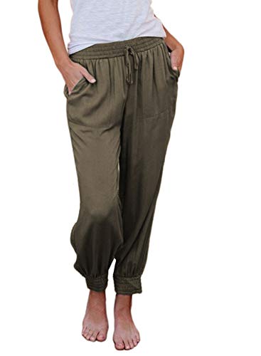 ▷ Dokotoo - Pants para mujer, informales, suaves, con cordón, cint