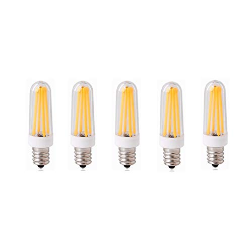 ANTYX Lampadine a LED E12 Base, 4 Watt, 350 Lumens, COB Filament, E12 (Candela/Candelabro) Base, 3000K / 6000K, AC100-130V Dimmerabile, Equivalente 40W, 5-Pack (Colore : Bianco Caldo)