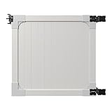 4ft H x 4ft W (1 Gate) No Dig WamBam Westport Gate Kit, White Vinyl Privacy Yard Fence Gate with Hardware Included for Westport Fence Kit, Durable Outdoor Gate for Yard or Garden, BL19106