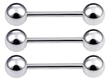 [From da Phactory] フロム ダ ファクトリー ストレートバーベル シルバー 12G サージカルステンレス 軟骨ピアス ボディピアス3個(12Gシャフト12mmボール5mm 3個)