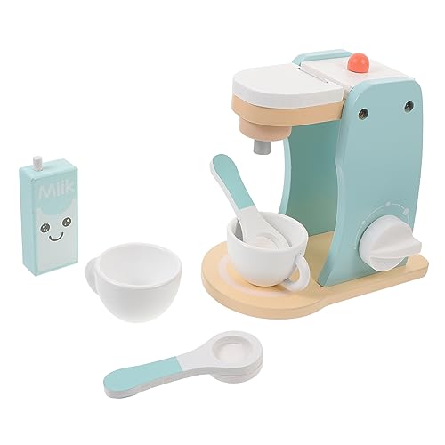 Kisangel Boys and Girls Wooden Espresso Machine Kitchen Toy Set Interactive Boy Girl Plaything