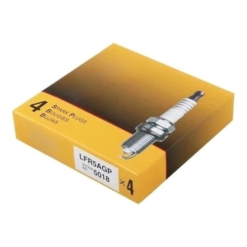 Spark Plug LFR5AGP 5018 Compatible with Peugeot 1007 107 206 207 301 307 3008 308 406 407 408 508 Compatible with Expert Compatible with Citroen C1 C2 C3 C4 C5 C8(4Pcs)