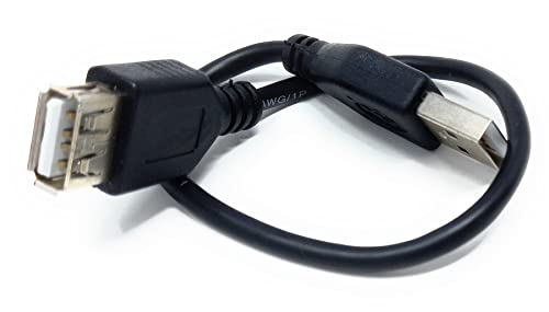 DRUT 15cm short USB Male to USB Female 2.0 24AWG High Speed EXTENSION Cable A Plug to Socket 0.5ft Black - Image 3
