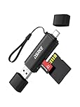 DSRKE USB C SD Card Reader, Dual Slots USB 3.0, Aluminum Memory Card Reader for MicroSD SDHC SDXC - Compatible with Laptop PC iPhone17/16/15 MacBook Pro/Air iPad Pro Galaxy S22/23/24