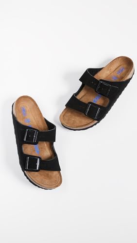 Image of Birkenstock Arizona Soft Footbed Black Suede Narrow Width - EU Size 41 / Women's US Size 10-10.5 / Men's US Size 8-8.5