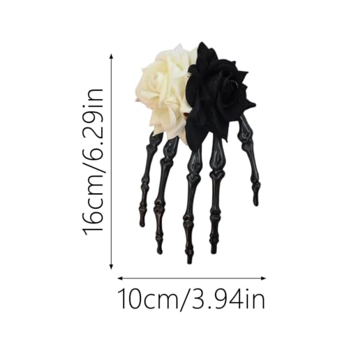 6 Inch Gothic Bone Hand Hair Pin Halloween Hair Clip for Party Cosplay，A - image 2