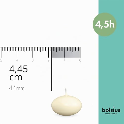 Bolsius Lot de 20 Bougies flottantes Haute qualité Sans parfum, Ivory – vue 2