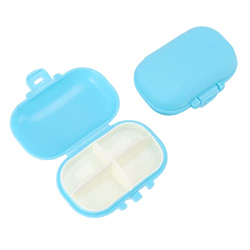 Astuccio per medicinali portatile tascabile sicuro staccabile 7 pezzi grande capacità 4 scomparti per esterni blu