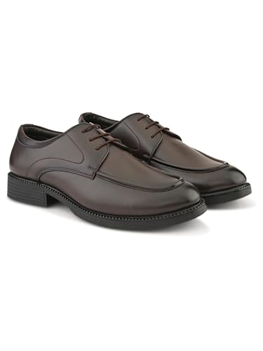 Image of STANPHORD Mens Terravia Solid Formal Officewear Lace Up Derby Shoes | Memory Foam Padded Insole | Premium Craftsmanship | Classic | Timeless | Durable