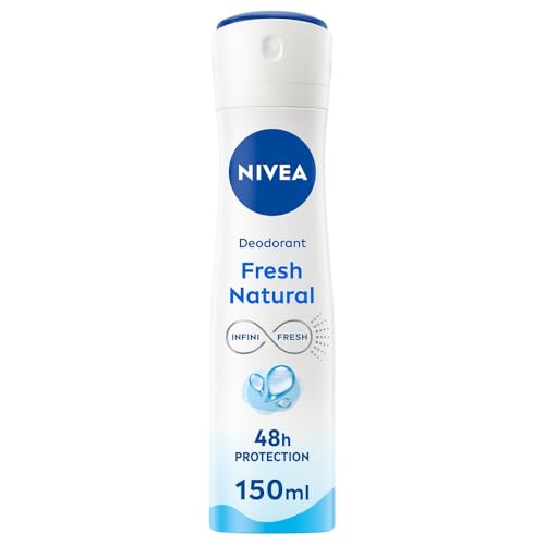 NIVEA Fresh Natural en pack de 6 (6 x 150 ml), desodorante de mujer con aroma fresco, desodorante spray sin aluminio para el cuidado femenino