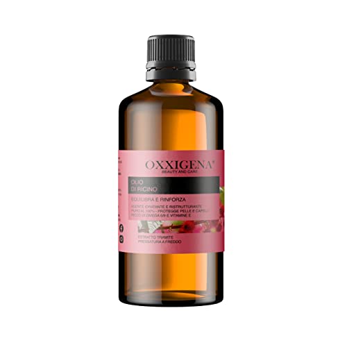 Oxxigena Olio di Ricino Vergine Puro al 100% - 500 ml - Spremuto a Freddo - Equilibra e Rinforza - Nutriente ed Idratante per Pelle e Capelli - Vegano, senza OGM