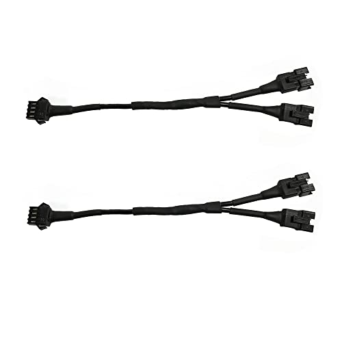 NBWDY 2Pcs 7.48in Motorcycle Extension Wire 2-Way Splitter Y Cable for RGB LED Motorcycle Light Rock Light Multi-color Neon Strip (1 Female to 2 Male Cable)