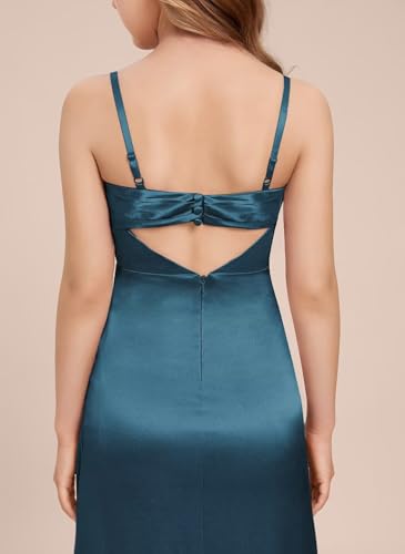 dideyttawl A-Line Junior Bridesmaid Dress Square Neck Pleated Stretch Satin Flower Girl Dress 25202