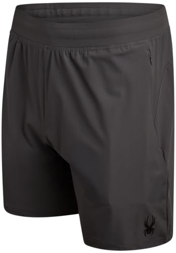 Spyder Men's Gym Shorts - Nylon Stretch 7'' Knit Active Workout Shorts with Zipper Pockets for Running, Hiking (Sizes: S-XL)