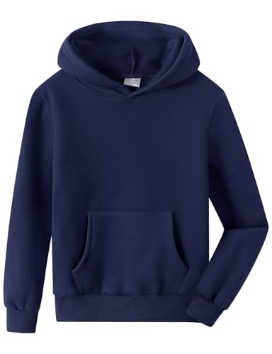 Image of Spring&Gege Youth Solid Fleece Hoodies Pullover Hooded Sweatshirts for Children (3-12 Years)
