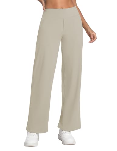 Image of BUBBLELIME Women High Waist Wide Legs Yoga Pants Loose Sweatpants Pockets | 29 inch /31 inch /33 inch /35 inch /37 inchInseam,2 Styles / Dress /Basic,Lounge,Comfy,Stretch Casual Work