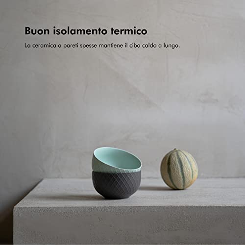 KIVY Ciotole in ceramica, 6 x 850 ml, grandi ciotole per cereali e zuppe, in ceramica - immagine 5