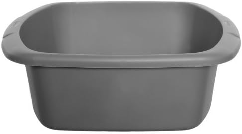 New Kitchen Whitefurze Silver Small Rectangular Washing Up Bowl Plastic Basin 7l