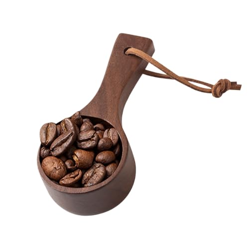 Cuchara de café de madera – Cuchara de frijoles naturales, tamaño cucharada, mango pulido , utensilio de cocina, accesorio de medición para servir cerveza | cafeterías, hogares, mostradores
