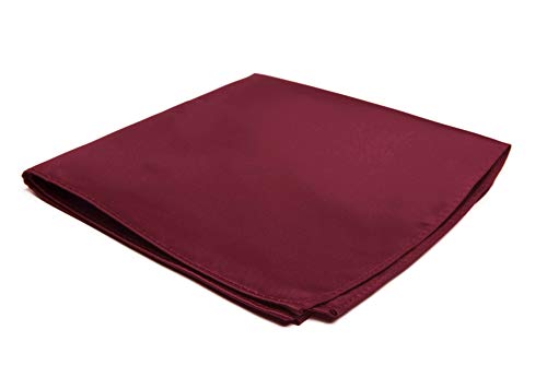 Jacob Alexander Men s Pocket Square Solid Color Handkerchief - Burgundy