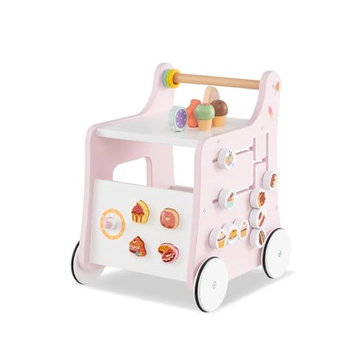 【Camminare nel Modo Giusto】Progettato per supportare i primi passi del tuo bambino, questo girello in legno aiuta i più piccoli a camminare con una postura corretta, prevenendo le gambe arcuate e promuovendo una crescita sana.
