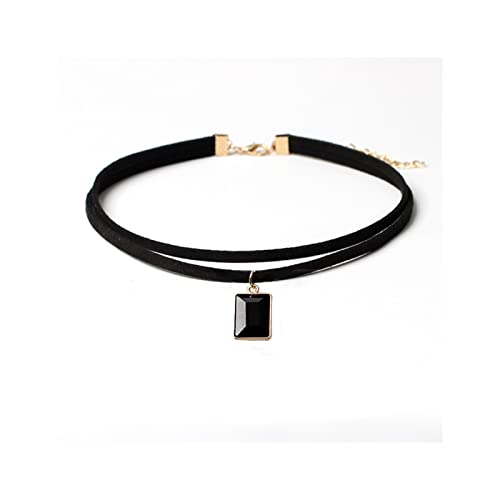 ZZSL Korean Velvet Choker Necklace for Women Vintage Lace Necklace with Pendants Gothic Girl Neck Jewelry Accessories (Metal Color : 6)