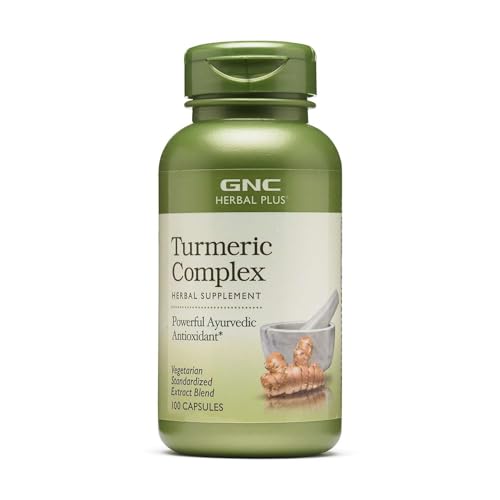 GNC Herbal Plus Turmeric Complex Supplement, Vegetarian, 100 Capsules